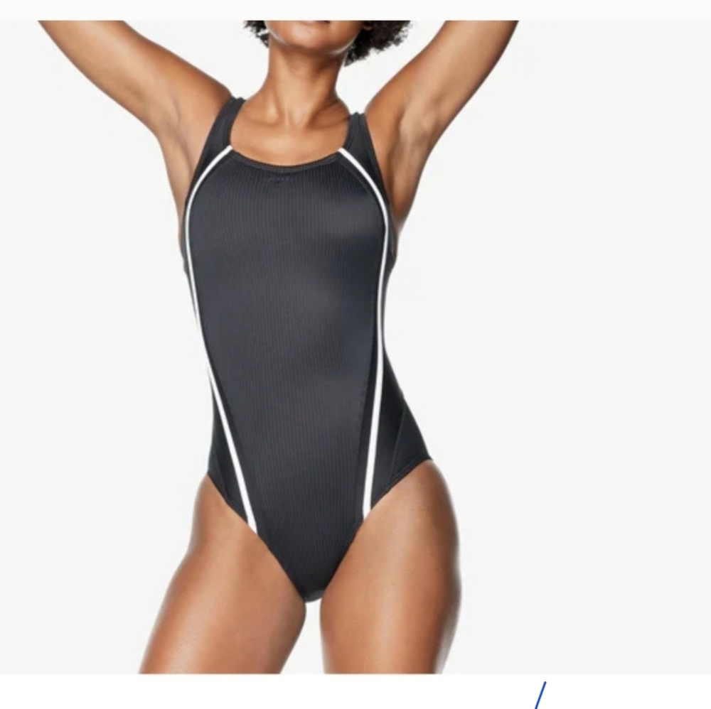 Speedo Black and White One Piece Swimsuit